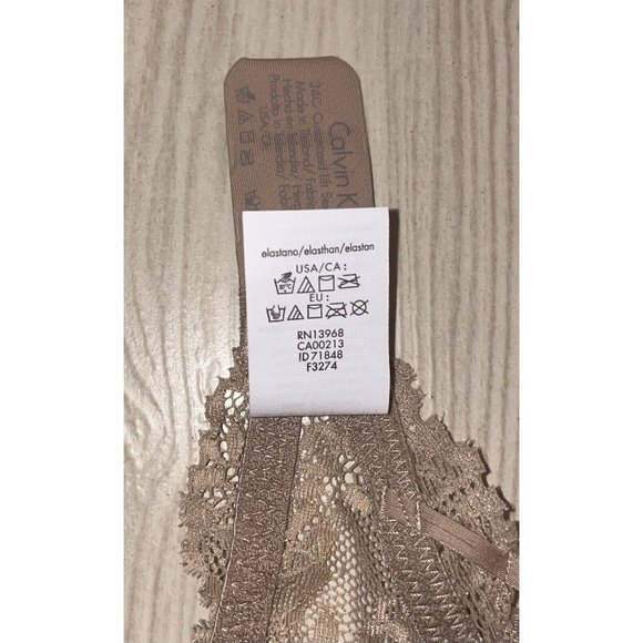 Calvin Klein F3274 Seductive Comfort Push Up Underwire Bra Padded Lace 34C Beige - Picture 7 of 7